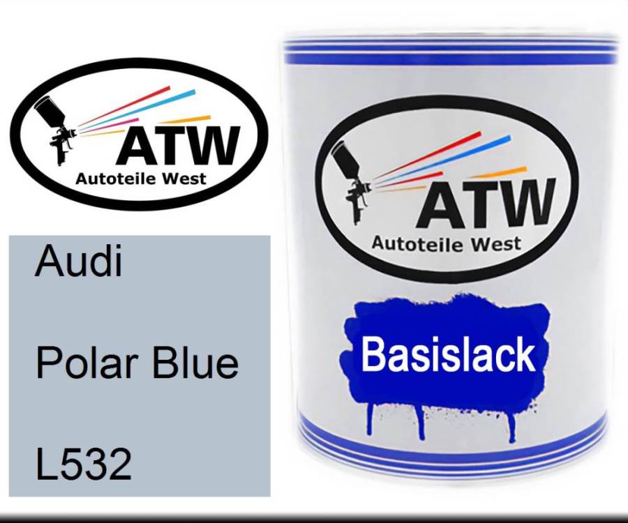 Audi, Polar Blue, L532: 1L Lackdose, von ATW Autoteile West.